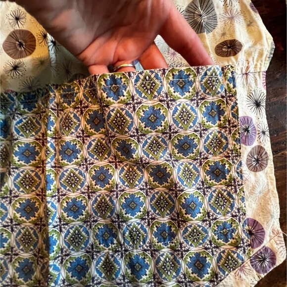 Vintage Handmade Atomic Pattern Hostess Apron With Pockets - Picture 8 of 8